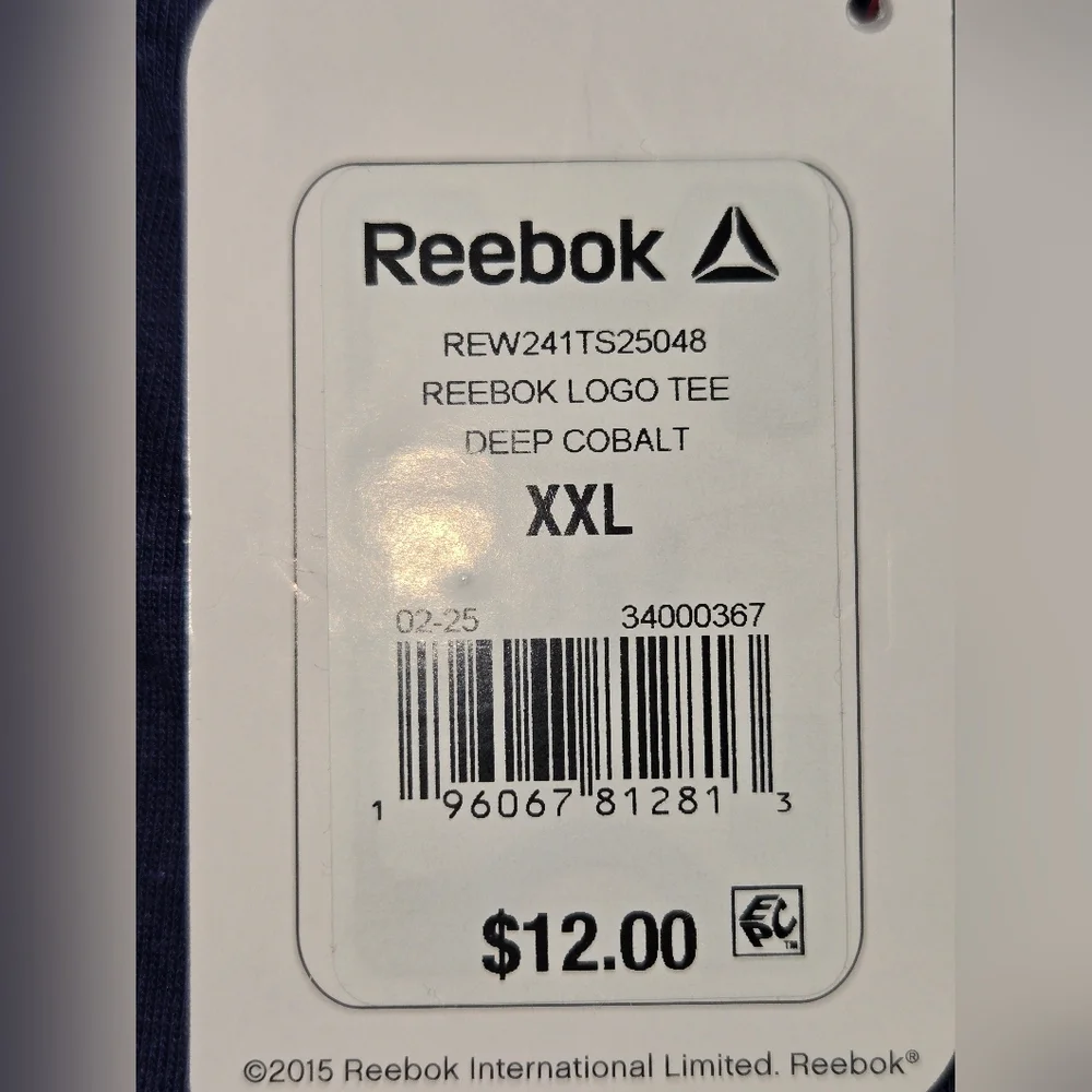New! Lot Of 2, XXL Reebok Classic T-Shirts In Cobalt And Grey - Picture 7 of 9